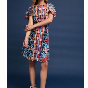 Anrhropologie embroidered dress
